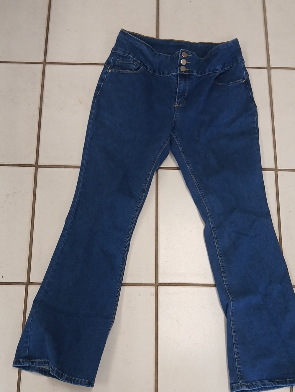 Women's High-Rise Dark Blue Flared Jeans